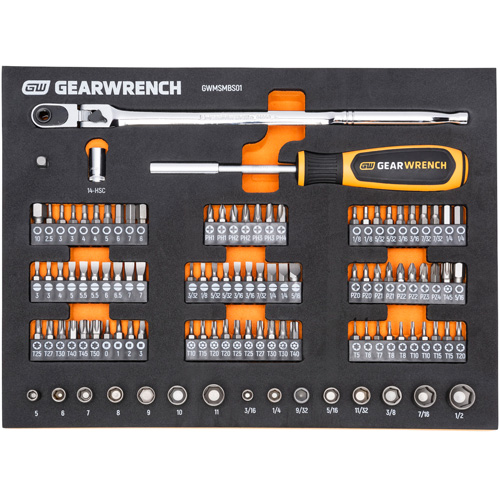 Slim Head Mechanics Tool Set in Foam Storage Tray Oxymax Inc