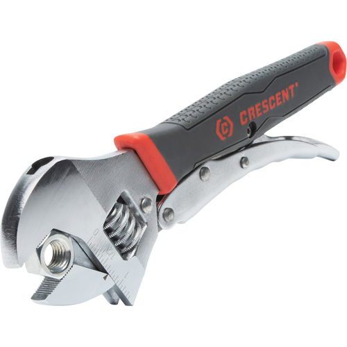 Locking Adjustable Dual Material Wrench, 10" L, 2-18/25" Max Width, Chrome/Polished Oxymax Inc