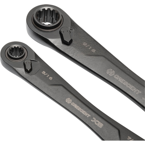 X6 4-in-1 Black Oxide Spline Ratcheting SAE Wrench Set, 2 Pieces, Imperial Oxymax Inc