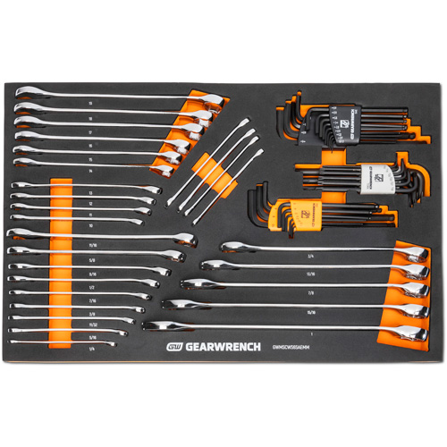 6-Point Combination Wrench and Hex Key Set in Foam Storage Tray Oxymax Inc