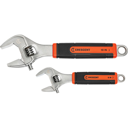 Quick-Fit-Jaw Adjustable Wrench Set, Adjustable, 2 Pieces, Imperial and Metric Oxymax Inc