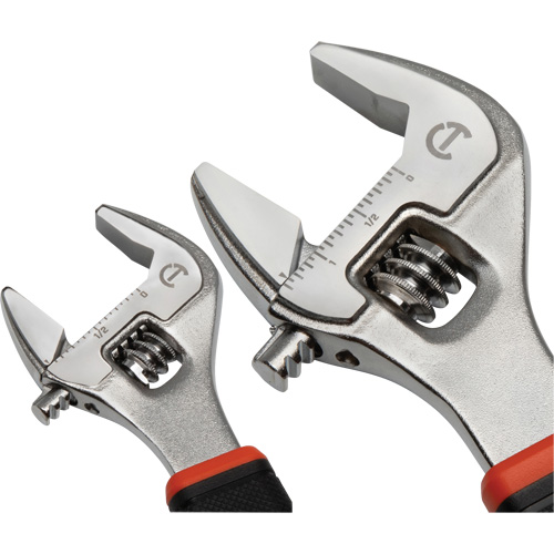 Quick-Fit-Jaw Adjustable Wrench Set, Adjustable, 2 Pieces, Imperial and Metric Oxymax Inc