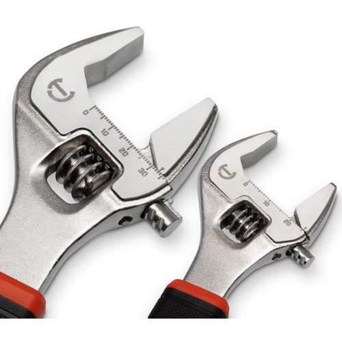 Quick-Fit-Jaw Adjustable Wrench Set, Adjustable, 2 Pieces, Imperial and Metric Oxymax Inc