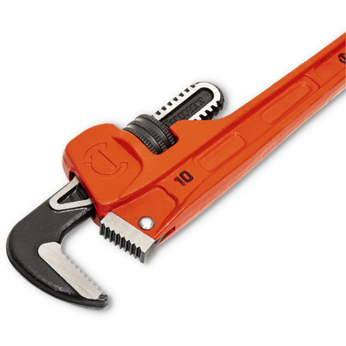 SLIM JAW Pipe Wrench, 1-9/10" Jaw Capacity, 10" Long, Powder Coated Finish, Non-Ergonomic Handle Oxymax Inc