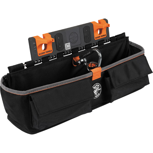 Module pour grande poche avec crochet en S Bucket Work Centre, Nylon, 3 pochettes, Noir/Orange Oxymax Inc