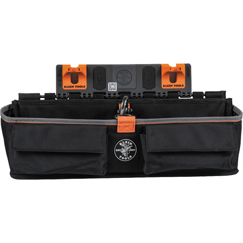 Bucket Work CentreS-Hook Large Pouch Module, Nylon, 3 Pockets, Black/Orange Oxymax Inc