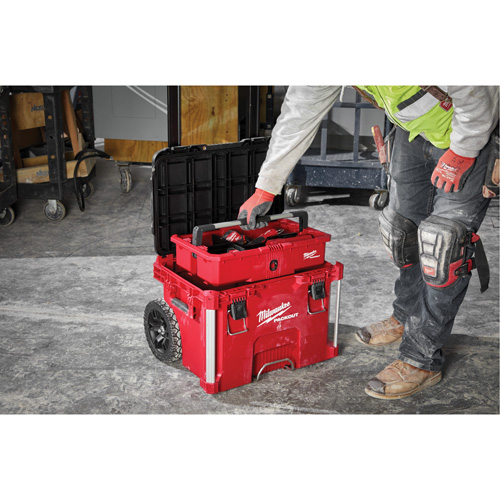 PACKOUT Rolling Tool Box, 18" x 22" x 19-1/2", Black/Red Oxymax Inc