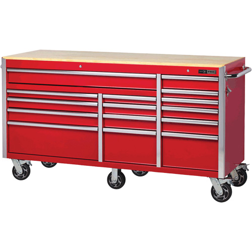 PRC7215 Armoire roulante de s&eacute;rie Pro, 15 tiroirs, 72" la x 24" p x Rouge Oxymax Inc