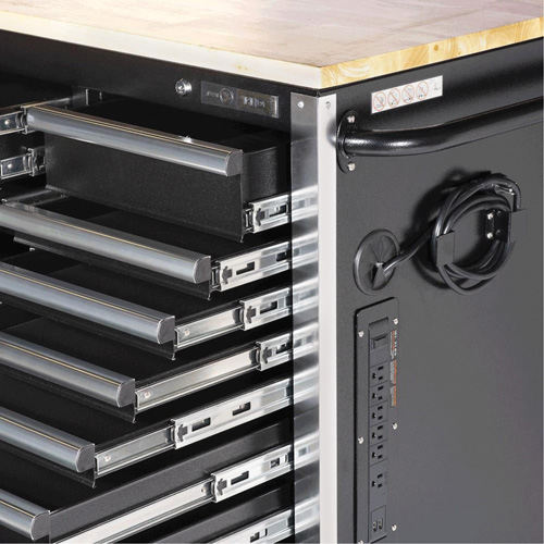 HDRC7220 HD Series Roller Cabinet, 20 Drawers, 72" W x 24" D x 42-3/10" H, Black Oxymax Inc