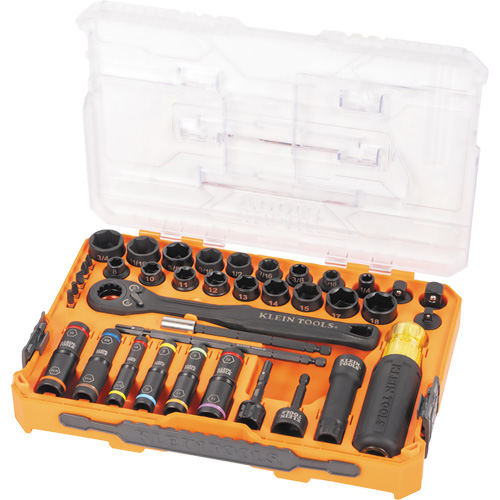 KNECT Complete Impact Pass Through & Flip Socket Set, 39 Pcs, Impact Oxymax Inc