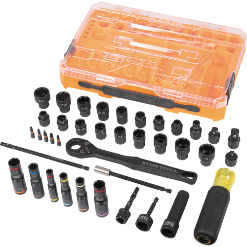 KNECT Complete Impact Pass Through & Flip Socket Set, 39 Pcs, Impact Oxymax Inc