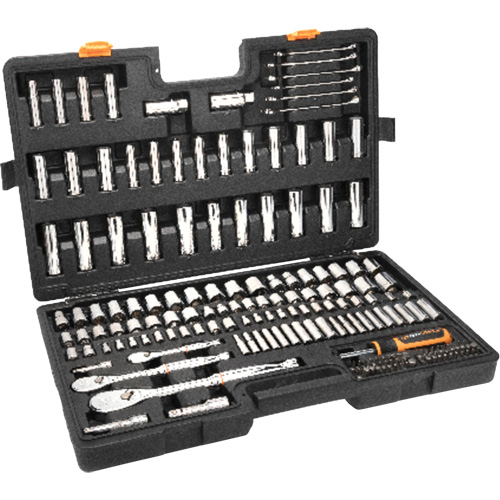 1/4", 3/8”, & 1/2" Drive 90T SAE/MM Mechanics Hand Tool Set Oxymax Inc