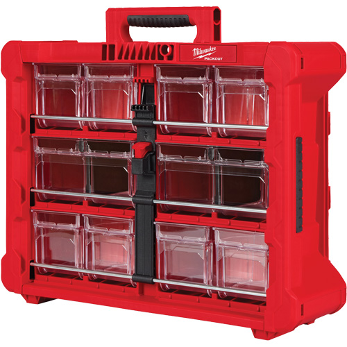 PACKOUT Tilt Bin Organizer, 15-1/5" x 19-7/10" x 6-7/10", Black/Red Oxymax Inc