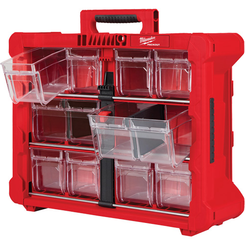 PACKOUT Tilt Bin Organizer, 15-1/5" x 19-7/10" x 6-7/10", Black/Red Oxymax Inc