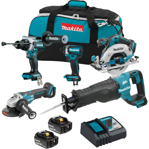 18V LXT Brushless 5 Tool Combo Kit, Lithium-Ion, 18 V Oxymax Inc