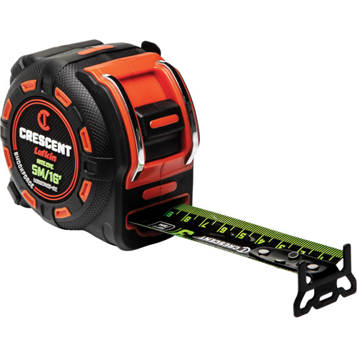 Ruban &agrave; mesurer Shockforce NITE EYE, 1-1/4" x 16'/5 m, Marques de goujon M&eacute;trique/SAE Oxymax Inc