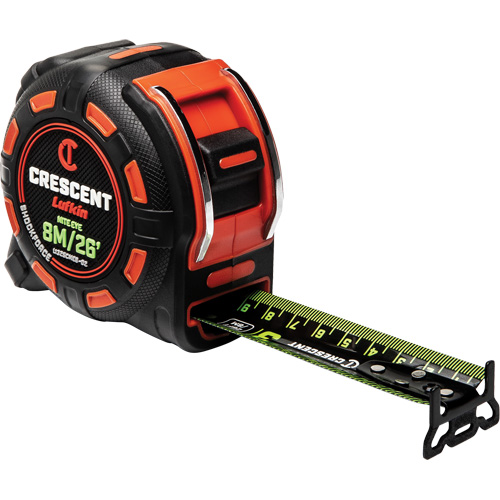 Shockforce NITE EYE Tape Measure, 1-1/4" x 25'/8 m, Metric/SAE Graduations Oxymax Inc