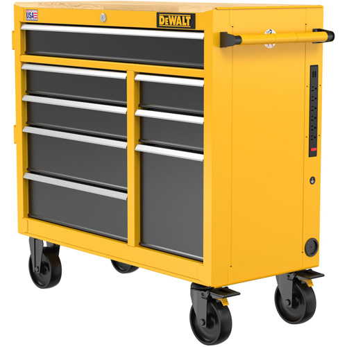 Heavy-Duty Mobile Workstation, 8 Drawers, 40" W x Yellow Oxymax Inc