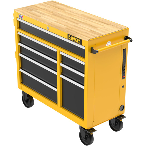 Heavy-Duty Mobile Workstation, 8 Drawers, 40" W x Yellow Oxymax Inc