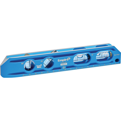 Niveau torpille moul&eacute; sous pression TRUE BLUE, 8" lo, Aluminium, 4 fioles, Magn&eacute;tique Oxymax Inc