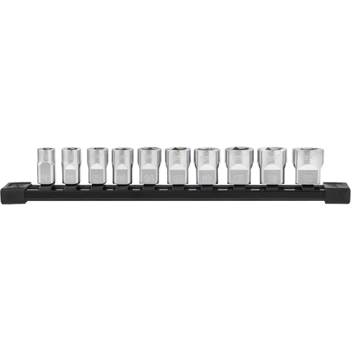 Douilles m&eacute;triques avec c&ocirc;t&eacute;s Four Flat, 10 Mcx, Prise de 3/8" Oxymax Inc