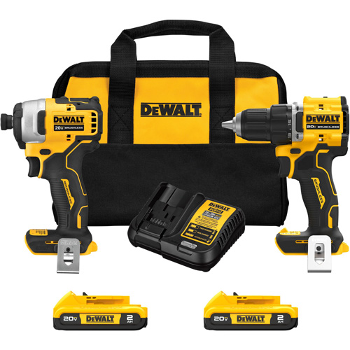Ensemble de tournevis &agrave; chocs & tournevis/perceuse compact et sans balai ATOMIC, Lithium-ion, 20 V Oxymax Inc