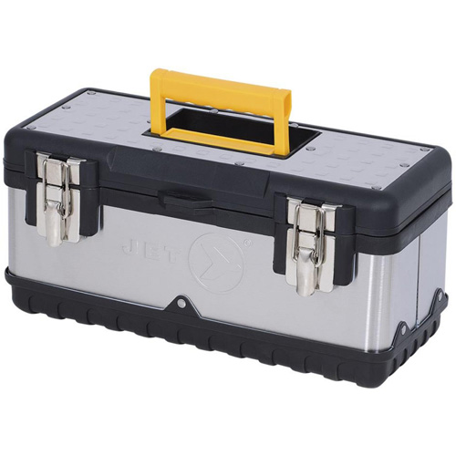 JPSTB-15 Stainless Steel Hand Tool Box, 6-1/4" D x 15" W x 7" H, Black/Silver Oxymax Inc