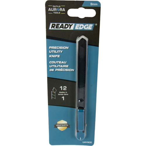 Couteau d'usage g&eacute;n&eacute;ral de 9 mm , Acier inoxydable, Prise en Plastique Oxymax Inc