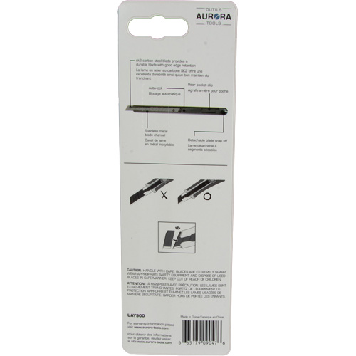 Couteau d'usage g&eacute;n&eacute;ral de 9 mm , Acier inoxydable, Prise en Plastique Oxymax Inc
