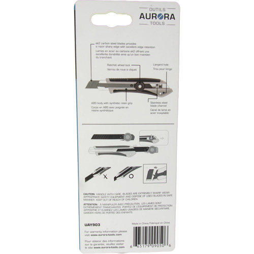 Couteau professionnel de 18 mm, Acier inoxydable, Robuste, Prise en Caoutchouc Oxymax Inc