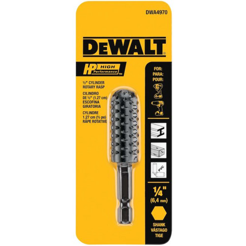 R&acirc;pe rotative cylindrique haute performance 1/2" avec tige hexagonale 1/4" Oxymax Inc