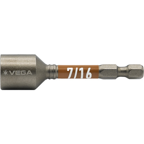 Impactech&reg; Nut Driver, 7/16" Tip, 1/4" Drive, 2-9/16" L, Magnetic Oxymax Inc