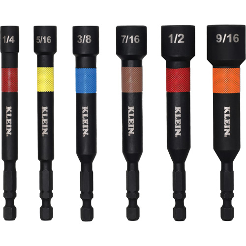 Power Nut Setters, 1/2"/5/16"/1/4"/3/8"/7/16"/9/16" Tip, 1/4" Drive, 4" L, Magnetic Oxymax Inc