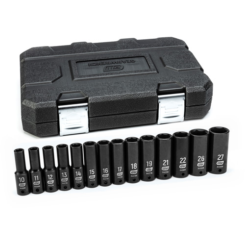 Jeu de douilles m&eacute;triques &agrave; 6 pans, 14 Mcx, Chocs, Prise de 1/2", Profond Oxymax Inc