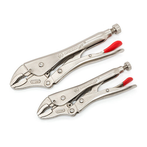 Curved Jaw Locking Pliers with Wire Cutter Set, 2 Pieces Oxymax Inc