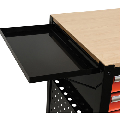 Chariot utilitaire, 4 tiroirs, Noir/Orange Oxymax Inc