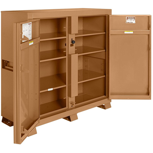 Model 109 Jobsite Cabinet with Padlock, Steel, 47.5 Cubic Feet, Tan Oxymax Inc