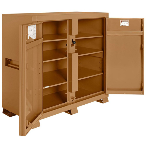 Model 139 Jobsite Cabinet with Padlock, Steel, 59.4 Cubic Feet, Tan Oxymax Inc