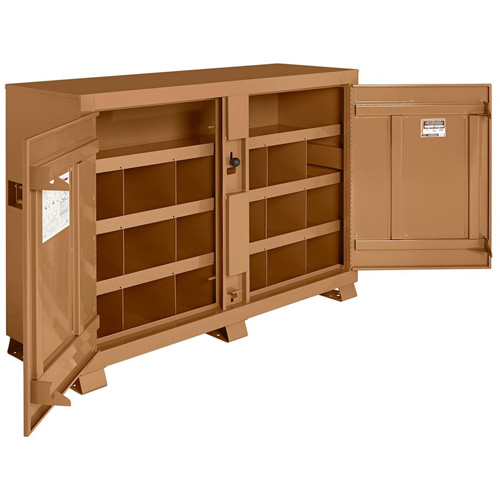 Model 129 Bin Storage Cabinet with Padlock, Steel, 48 Cubic Feet, Tan Oxymax Inc
