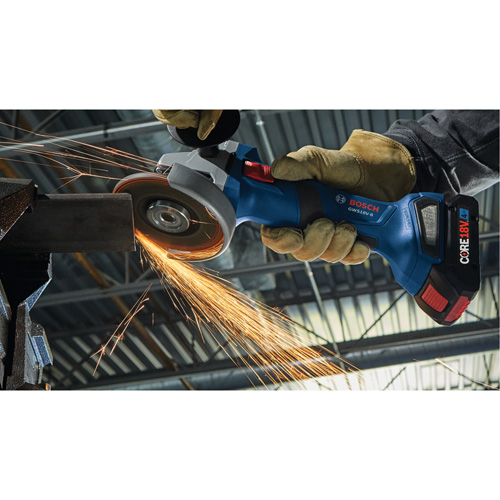 Rectifieuse angulaire sans balais avec interrupteur coulissant, Roue de 4-1/2", 18 V Oxymax Inc