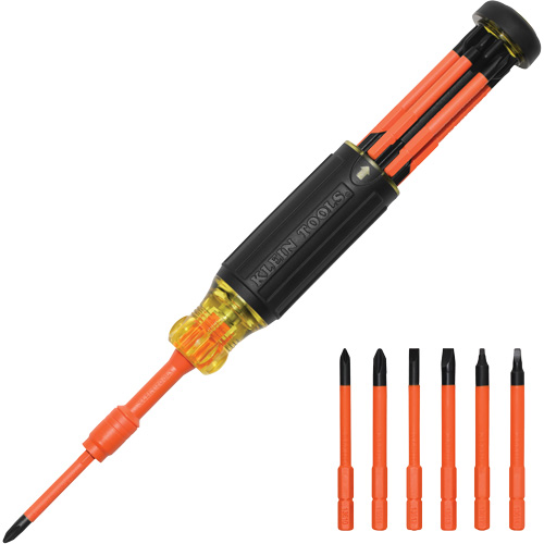 Tournevis isol&eacute; &agrave; blocage automatique 6-en-1, 9-1/2" lo, Prise Coussin&eacute;e Oxymax Inc