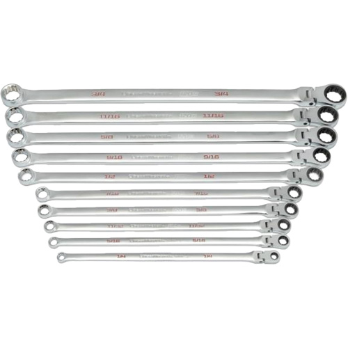 Jeu de cl&eacute;s Gearbox &agrave; t&ecirc;te flexible XL et cannelure universelle 120XP, Cl&eacute; polygonale, 10 morceaux, Imp&eacute;rial Oxymax Inc