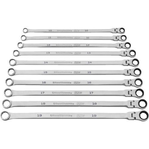 120XP Universal Spline XL Flex Head GearBox Wrench Set, Ratcheting Box, 10 Pieces, Imperial Oxymax Inc