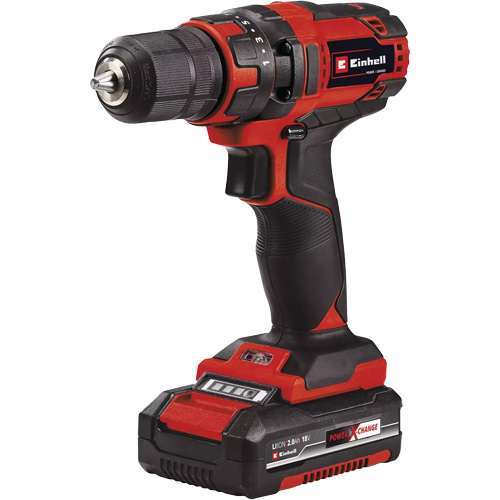 Cordless Drill/Driver Kit, Lithium-Ion, 18 V, 3/8" Chuck, 310 in-lbs Torque Oxymax Inc