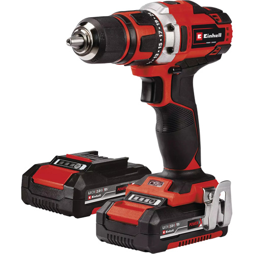 Cordless Drill/Driver Kit, Lithium-Ion, 18 V, 1/2" Chuck, 354 in-lbs Torque Oxymax Inc