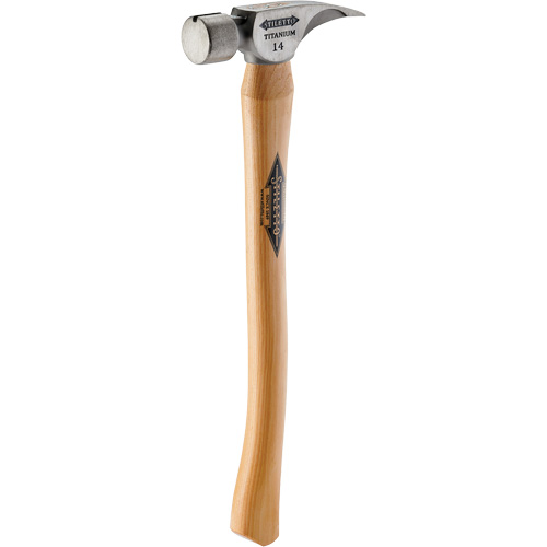 Marteau &agrave; face lisse en titane avec manche incurv&eacute; en noyer, 14 oz, Prise en Bois, 18" lo Oxymax Inc