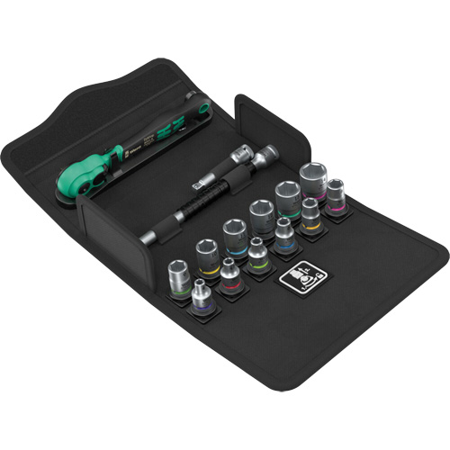 Jeu de cl&eacute; &agrave; cliquet SA 13 Zyklop Comfort avec levier dinversion, 15 Mcx, Prise de 1/4" Oxymax Inc