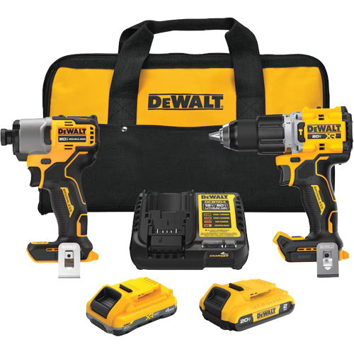 XR Brushless Cordless Premium Drill Driver Kit with 4 Ah POWERSTACK Battery and 2 Ah Battery, 20 V Oxymax Inc