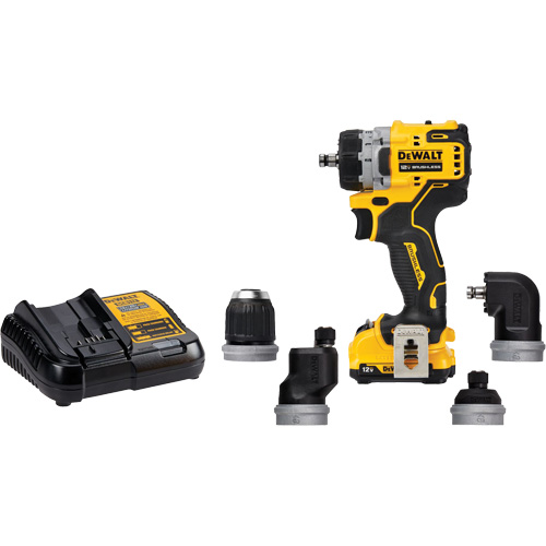 XTREME Brushless Cordless 5-in-1 Drill/Driver Kit, Lithium-Ion, 12 V, 3/8" Chuck Oxymax Inc