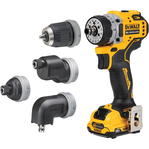 XTREME Brushless Cordless 5-in-1 Drill/Driver Kit, Lithium-Ion, 12 V, 3/8" Chuck Oxymax Inc